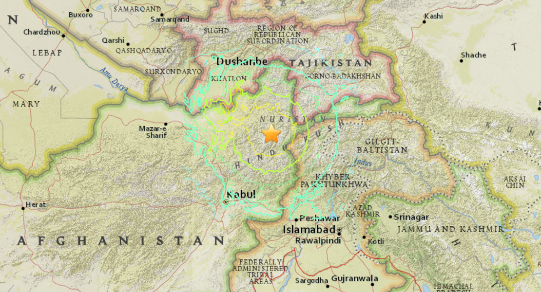 Localización del epicentro del terremoto (USGS).