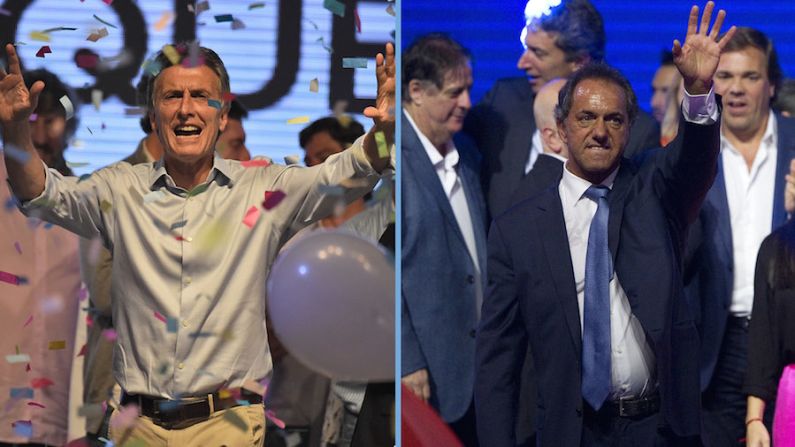 Mauricio Macri -izquierda- y Daniel Scioli -derecha- se volverán a ver las caras este 22 de noviembre, día en el que los argentinos elegirán por primera vez a su presidente en una segunda vuelta.