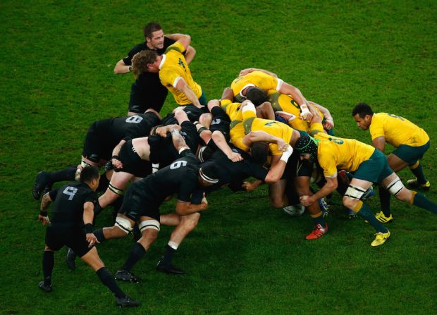 La final de la Copa Mundial de Rugby 2015 enfrentó a las dos mejores selecciones: Nueva Zelandia y Australia.