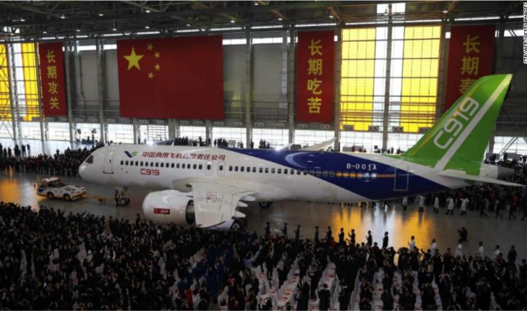 El proyecto del C919 fue lanzado en 2008 para que China regrese al mercado del transporte aéreo de pasajeros, luego de su fallido intento en la dédcada de 1980.