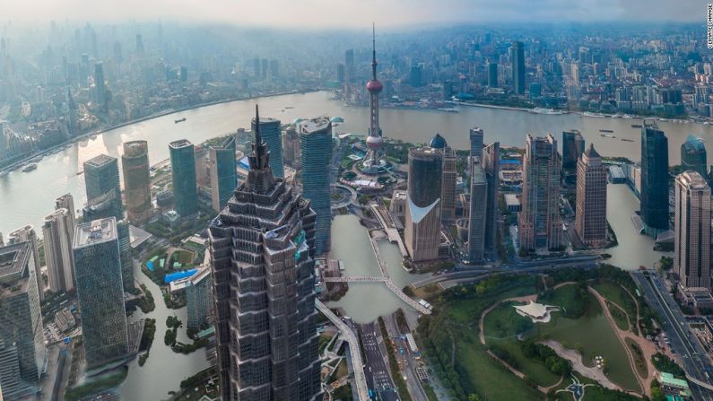 Impresión artística de cómo se vería Shangai con el aumento de solo 2º C. Las siguientes imágenes fueron proporcionadas por Climate Central con motivo del lanzamiento de su informe.