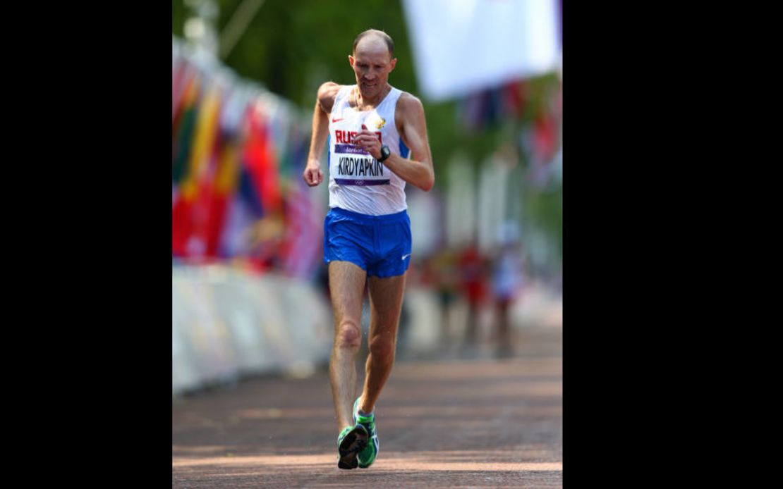 Sergey Kirdyapkin durante su competencia de marcha en los Juegos Olímpicos de Londres, 2012.