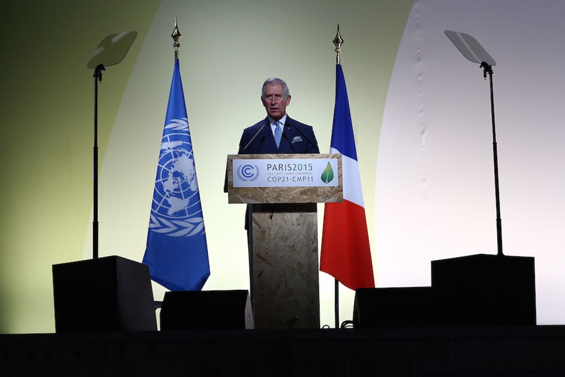 “Tenemos que actuar ahora para evitar un cambio climático catastrófico”, dijo el entonces príncipe Carlos durante su intervención en la inauguración de la Cumbre COP21.