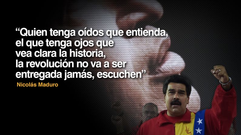 "Quien tenga oídos que entienda, el que tenga ojos que vea clara la historia, la revolución no va a ser entregada jamás, escuchen", dijo el presidente Nicolás Maduro.