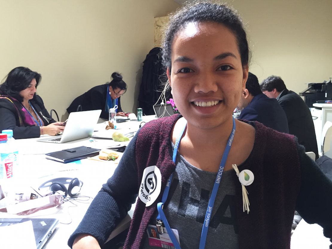 Selina Leem en la cumbre del COP21 en París.