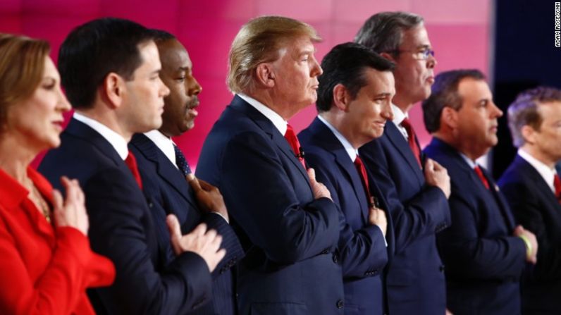 Nueve precandidatos republicanos midieron fuerzas en un debate cuyos temas centrales fueron la seguridad, la amenaza de ISIS y Donald Trump.