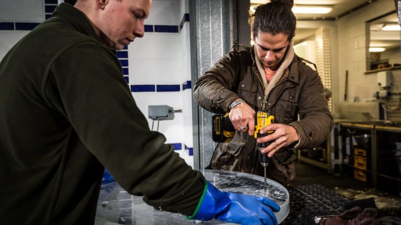 Los artesanos de Hamilton Ice Sculptures trabajan meticulosamente para replicar las llantas del Lexus NX, incluídas las bandas de rodadura.