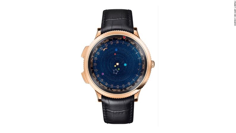 Planetario de Medianoche de Van Cleef & Arpels — El Planetario de Medianoche por Van Cleef & Arpels cuenta con una versión en miniatura del sistema solar en la esfera del reloj.