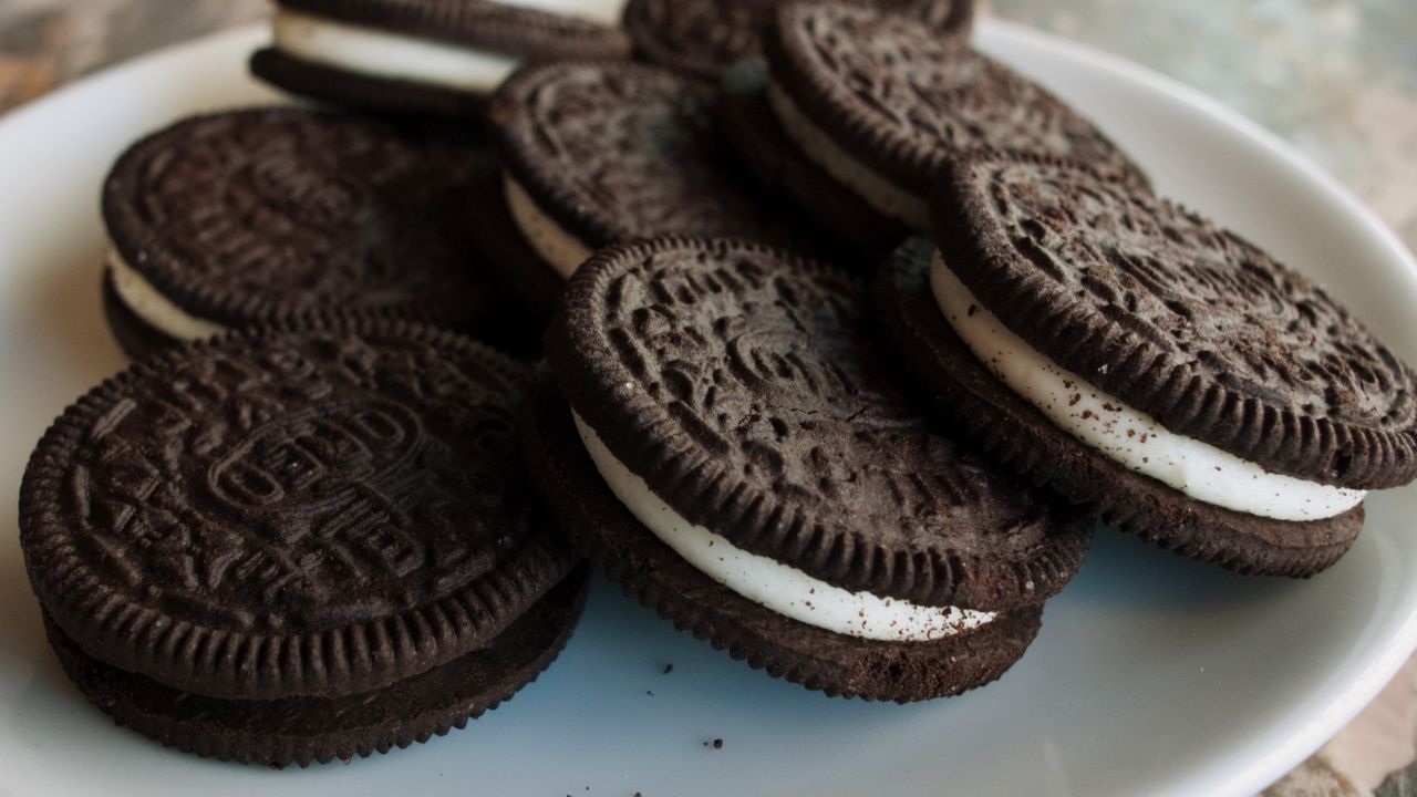 A March 7, 2012 photo shows a plate of Oreo cookies in Washington, DC.  Technically they're "chocolate sandwich cookies," a baked concoction of sugar, vitamin-enriched flour, canola oil, high-fructose corn syrup and, at the bottom of the list of ingredients, chocolate. But the Oreo cookie -- first baked in New York city 100 years ago on March 6, 2012 -- is much more than that. It's an American icon, the best-selling cookie in the nation, with plenty of fans around the world to boot. AFP PHOTO/Mandel NGAN