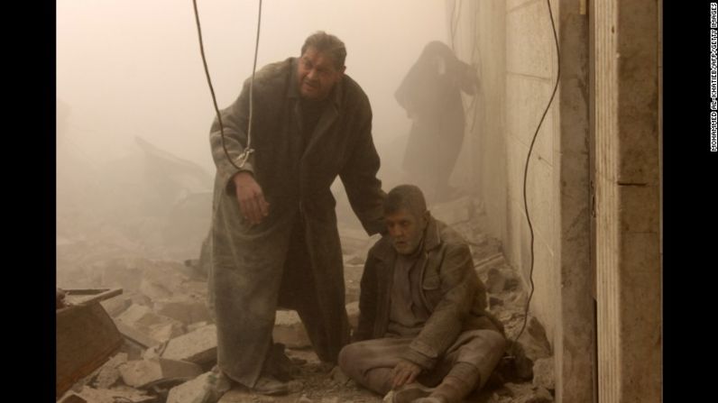 Un bombardeo en el bario de Maadi, en Aleppo, el 17 de diciembre de 2013.