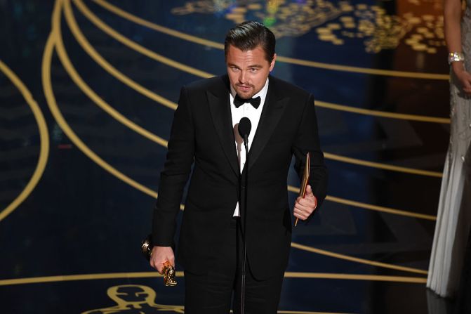 Leonardo DiCaprio, Mejor Actor por The Revenant.