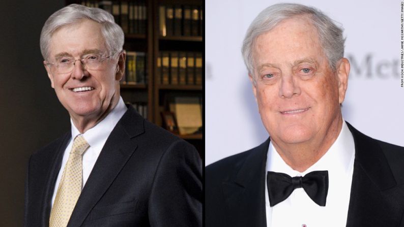 Los hermanos Koch quedaron empatados en el 10 y 9 lugar.