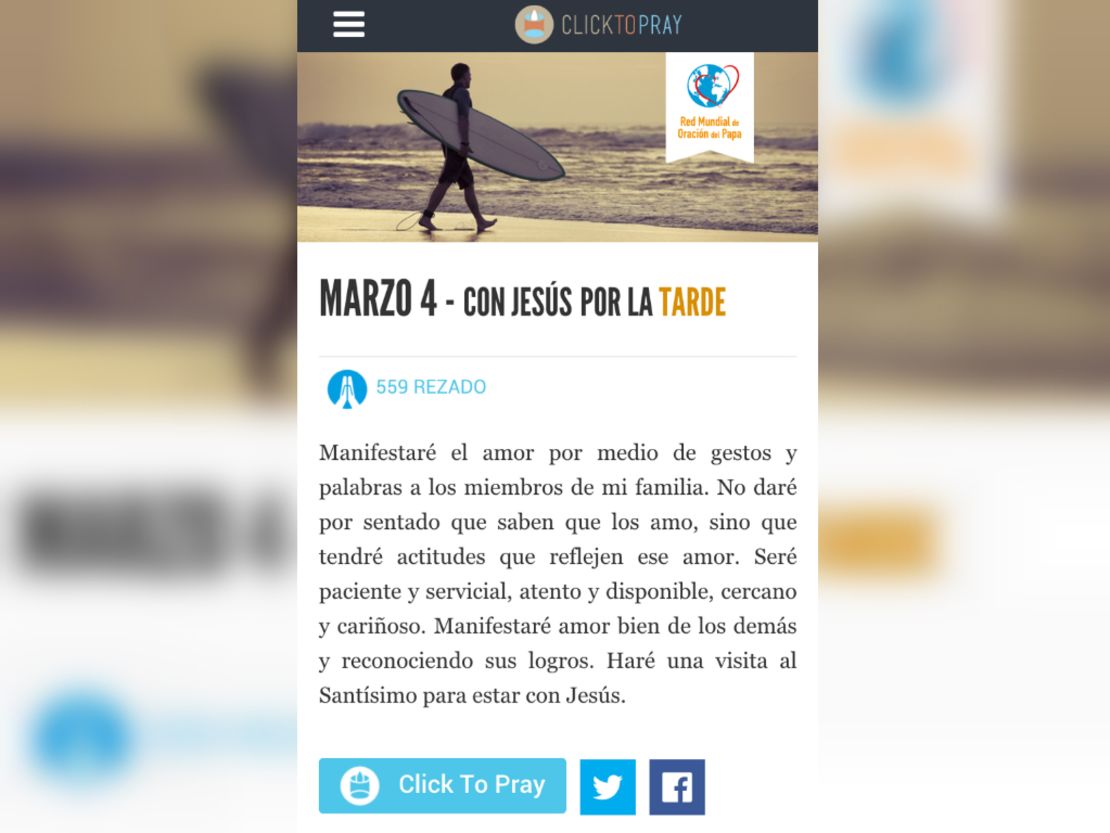 Clic to pray, la app para rezar con el papa Francisco.