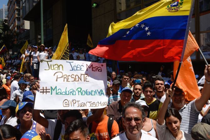 Parte de la marcha opositora en la que se exigió la renuncia del presidente de Venezuela, Nicolás Maduro.