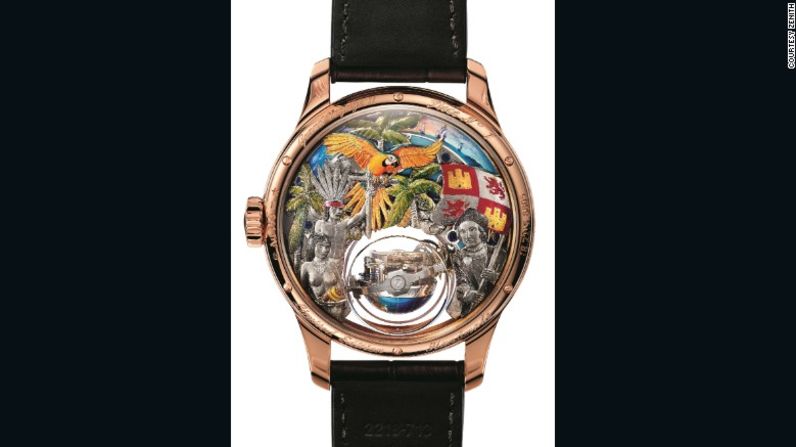 Zenith Academy Christophe Colomb Hurricane Grand Voyage – El reloj Academy Christophe Colomb Hurricane Grand Voyage de Zenith representa las aventuras del explorador italiano en el llamado Nuevo Mundo.