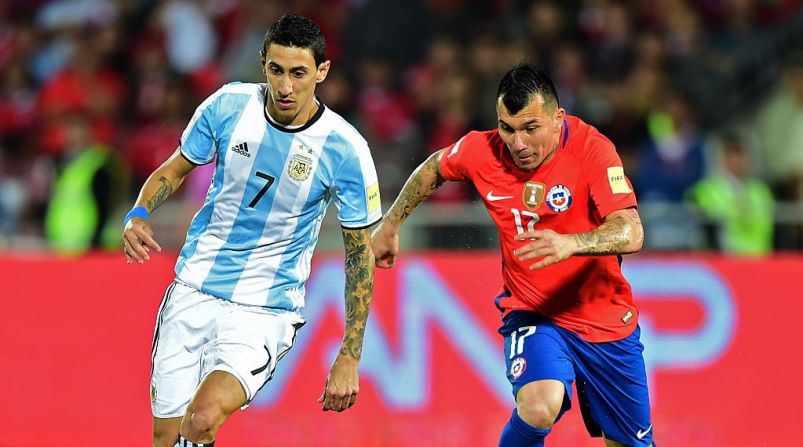 Di María marcó el primero de Argentina.