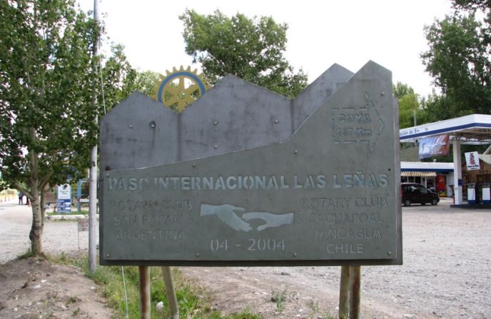 Paso Las Leñas en la frontera entre Chile y Argentina.