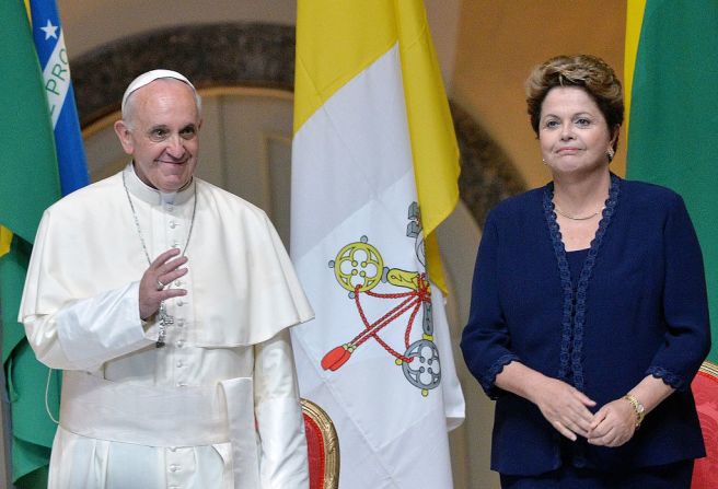 La presidenta de Brasil Dilma Rousseff se reunió con el pontífice en 2013.