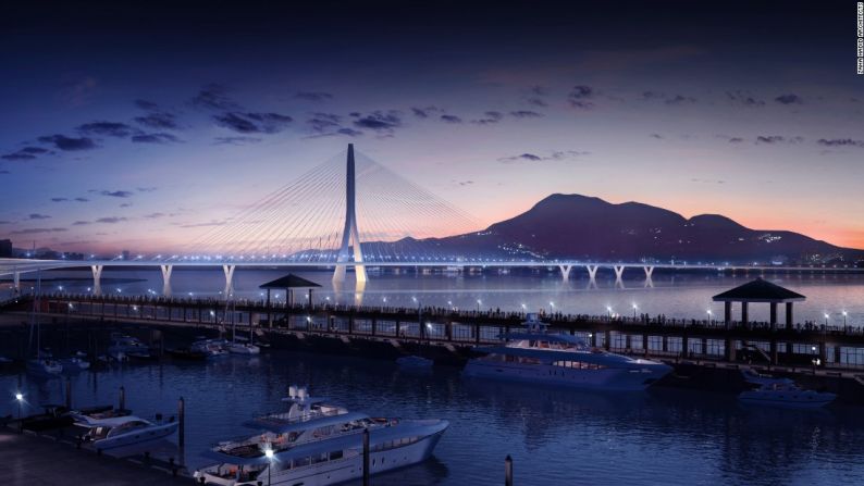 Danjiang Bridge por Zaha Hadid Architects, en construcción. (Taipei, Taiwán) – Este puente fue uno de los últimos proyectos de la difunta arquitecta Zaha Hadid. De acuerdo a la firma, este puente tiene la torre más alta y cableado asimétrico más largo del mundo. El diseño minimalista fue pensado para generar un impacto visual sin obstruir con el atardecer de Taipei.