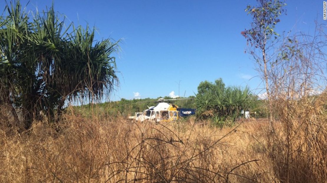 Imagen del helicóptero de rescate de CareFlight en el Territorio Norte de Australia.