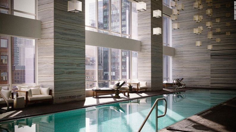 Park Hyatt New York (Nueva York) — Las 210 habitaciones del Hayatt son las más grandes de la ciudad, con una medida promedio de 160 metros cuadrados. El Nalai Spa (en la imagen) de tres pisos es considerado como el mejor de la ciudad.