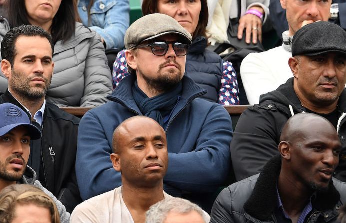 Entre las celebridades que disfrutaron de la final del Roland Garros estaba el actor Leonardo Di Caprio.