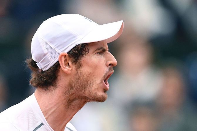 Una de las reacciones de Andy Murray en la final del Roland Garros que perdió ante Novak Djokovic.