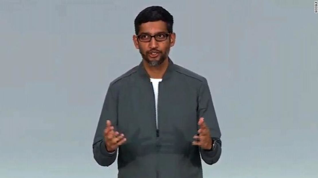 El director ejecutivo de Google, Sundar Pichai, durante la conferencia.