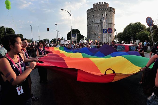 El desfile del Orgullo en Tesalónica.