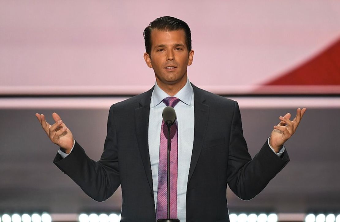 Donald Trump, Jr., durante su discurso en el segundo día de la Convención Republicana del 2016. (JIM WATSON/AFP/Getty Images).