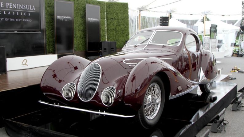 1937 Talbot-Lago T150-C SS 'Goutte d'Eau' – La impresionante carrocería del Talbot fue hecha por la ahora extinta firma Figoni et Falaschi.