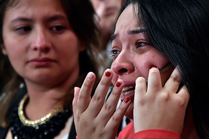 La imagen se repetía a medida que se confirmaba el resultado (GUILLERMO LEGARIA/AFP/Getty Images).