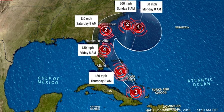 Esta es la trayectoria de Matthew en Estados Unidos.