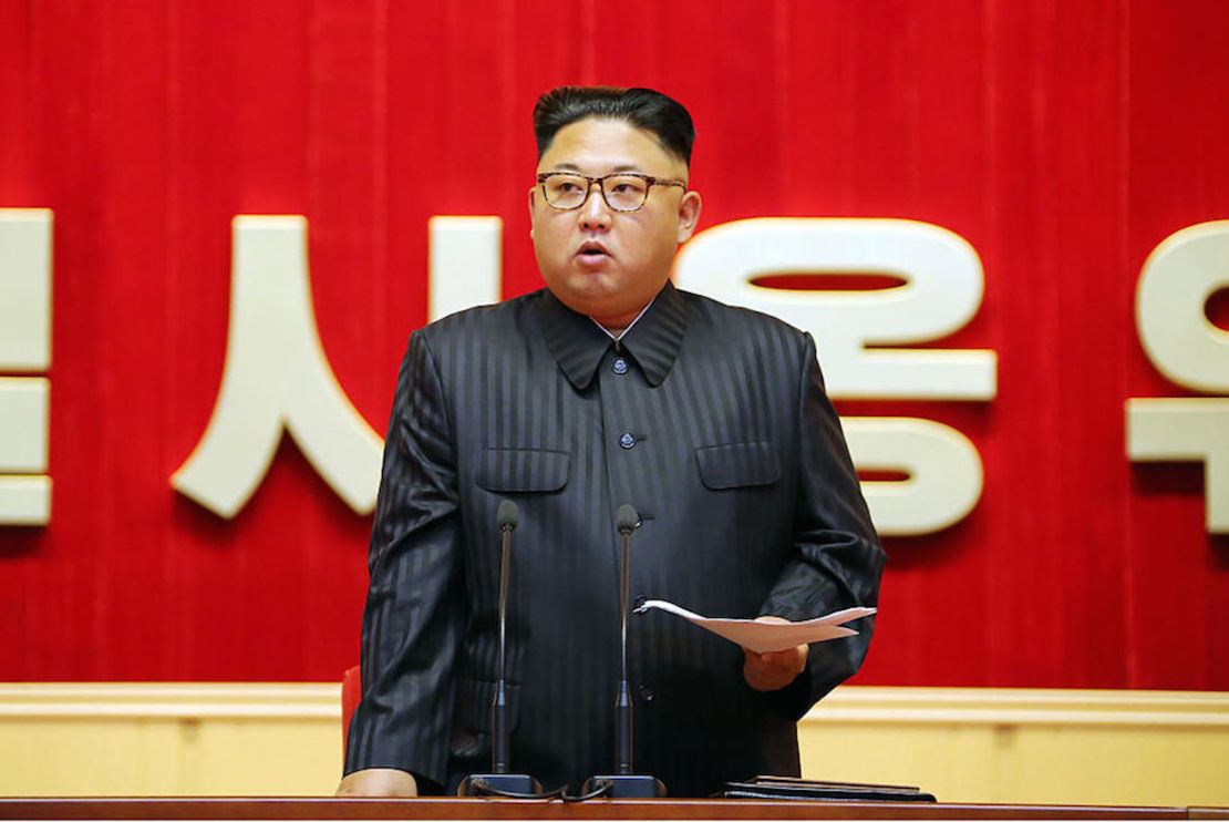 El máximo líder de Corea del Notre, Kim Jung-Un, durante un discurso en Pyongyang, en agosto de 2016.