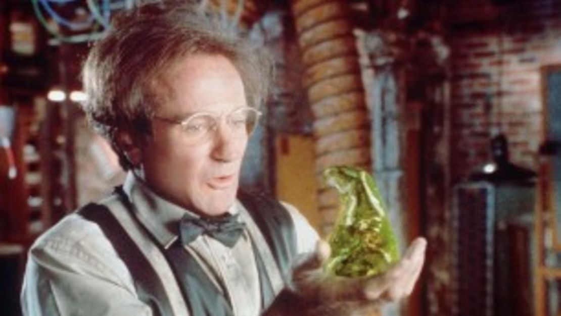 En "Flubber", Robin Williams es un profesor peculiar que descubre una sustancia verde, gomosa.