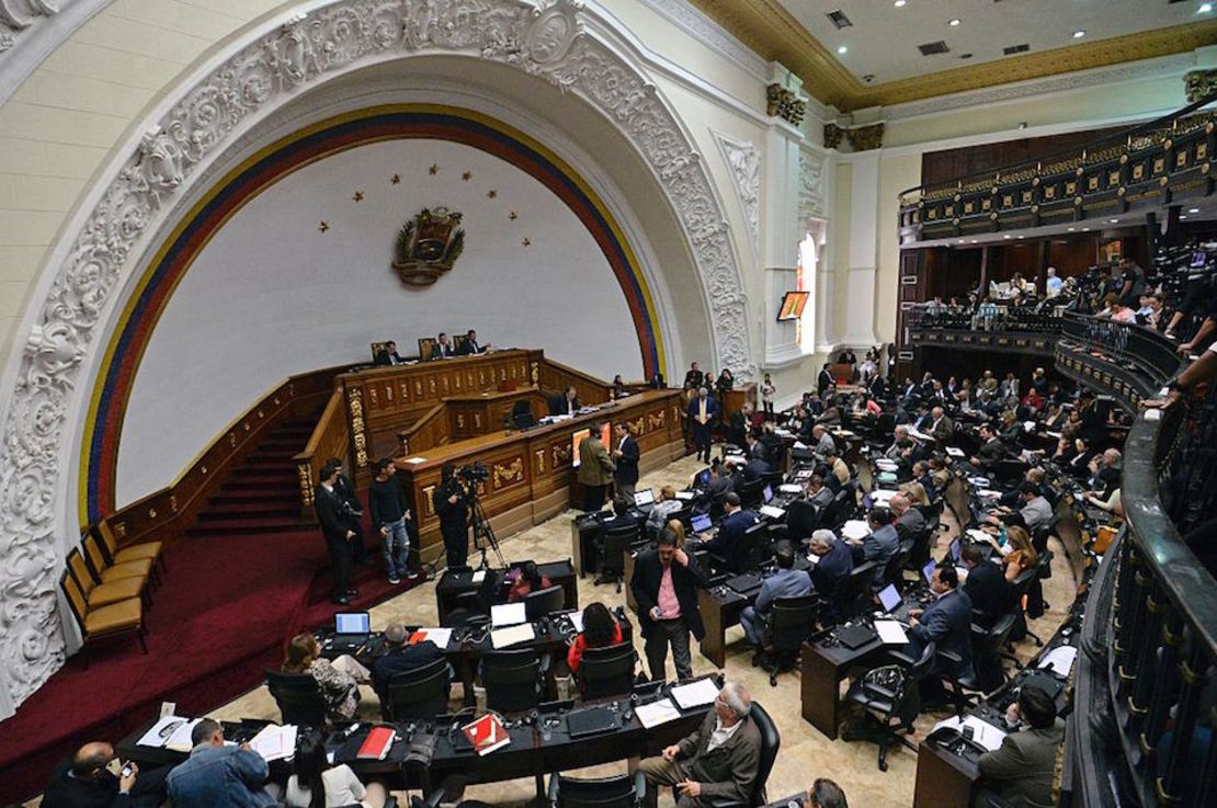 El pleno de la Asamblea Nacional de Venezuela, durante una sesión, el 3 de marzo de 2016.