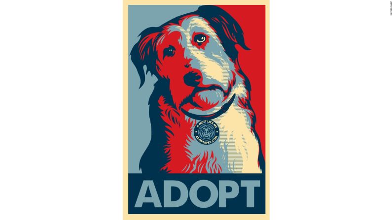 'Adopt', por Shepard Fairey, 2009.