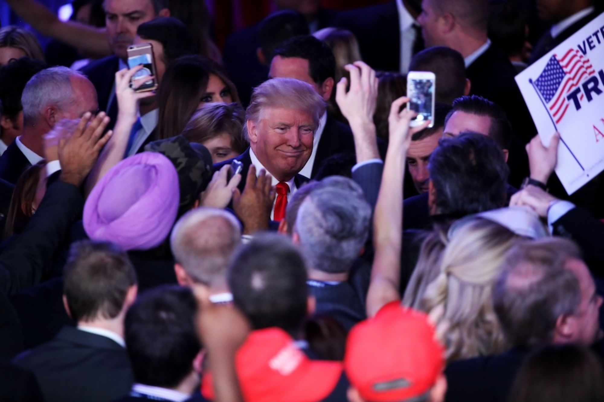 CNNE 336769 - republican presidential nominee donald trump holds election night event in new york city