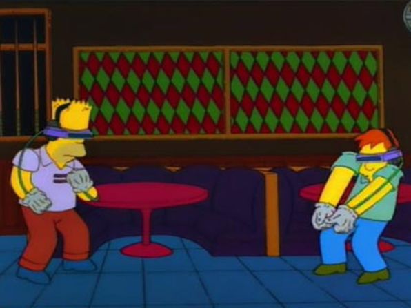 Hay una escena en la que Bart juega con gafas de realidad virtual.