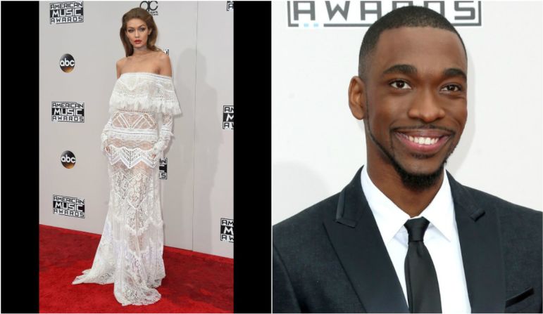 La gala del domingo en la noche en Los Ángeles fue copresentada por Gigi Hadid y Jay Pharoah, aquí en la alfombra roja antes del evento.