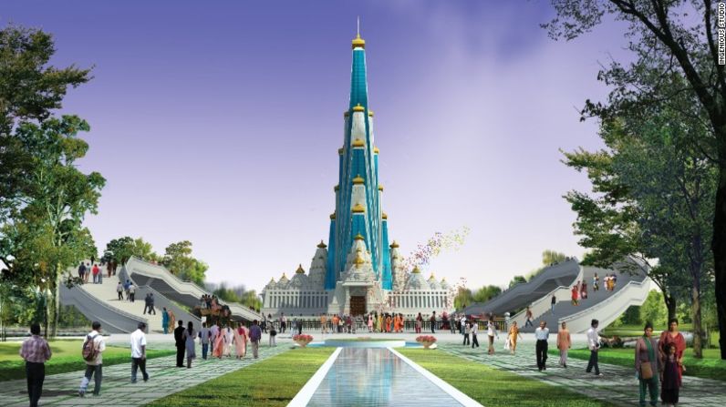 Con 213 metros de altura, el templo hindú de Vrindavan Chandrodaya Mandir, en el estado indio de Uttar Pradesh, será más grande que la Basílica de San Pedro en El Vaticano y que la catedral de Ulm, en Alemania.