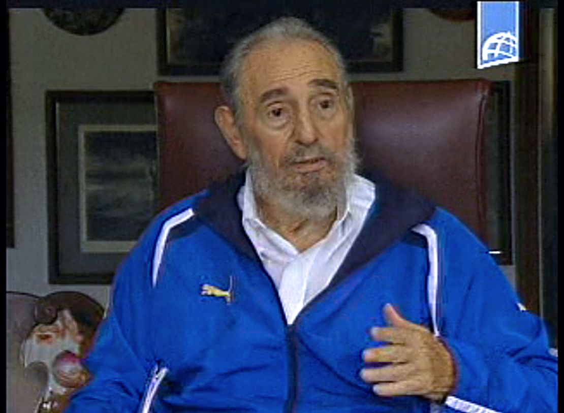 22 de agosto de 2009 | Fidel Castro durante una reunión con estudiantes venezolanos.