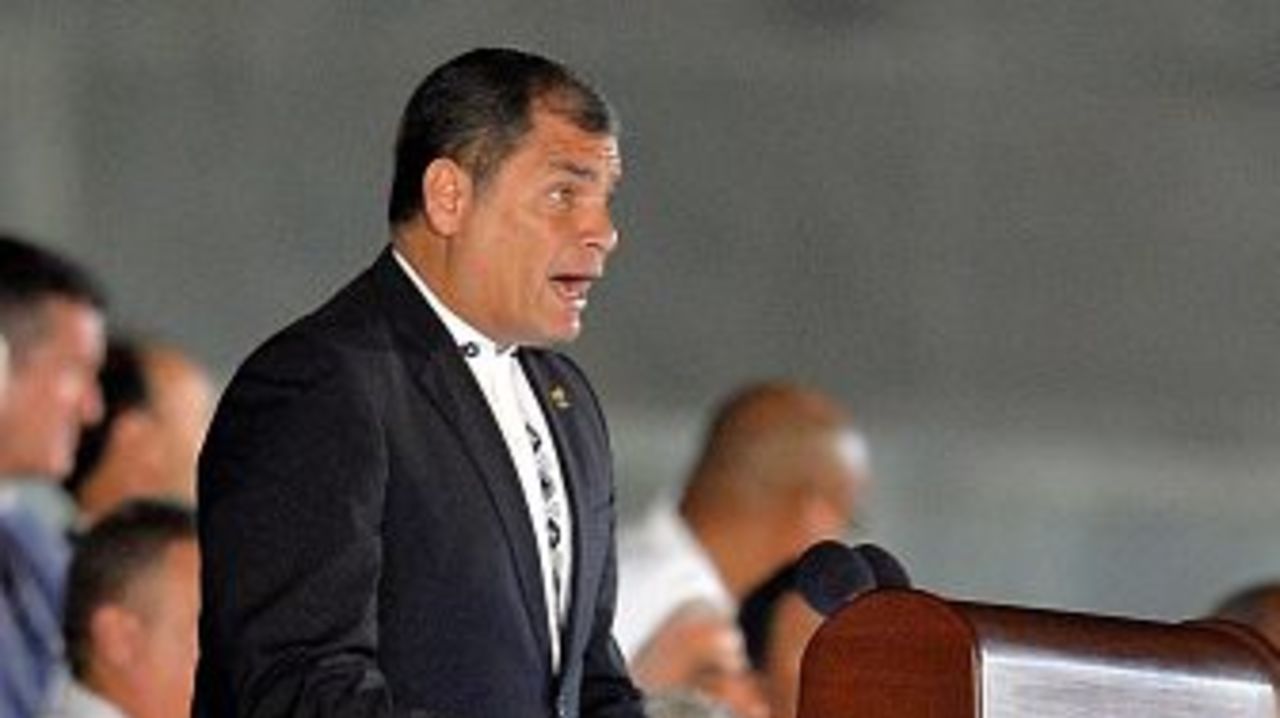 Ecuadorean President Rafael Correa speaks during a massive rally at Revolution Square in Havana in honor of late leader Fidel Castro.
Castro -- who ruled from 1959 until an illness forced him to hand power to his brother Raul in 2006 -- died Friday at age 90. The cause of death has not been announced. / AFP / PEDRO PARDO