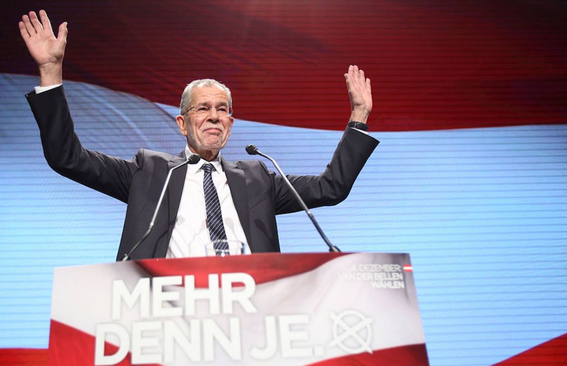 VIENNA, AUSTRIA - DECEMBER 02: Independent presidential candidate Alexander van der Bellen speaks to supporters at his final election campaign rally on December 2, 2016 in Vienna, Austria. Van der Bellen, a former economics professor who is supported by the Austrian Greens Party, has led a campaign advocating social liberal values and Austria's place in the European Union. He is currently behind in polls against Norbert Hofer, candidate of the right-wing populist Austria Freedom Party (FPOe) in elections scheduled for December 4.