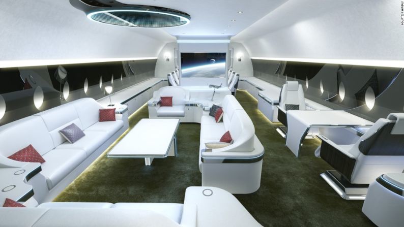 Sala de estar en el ACJ350.