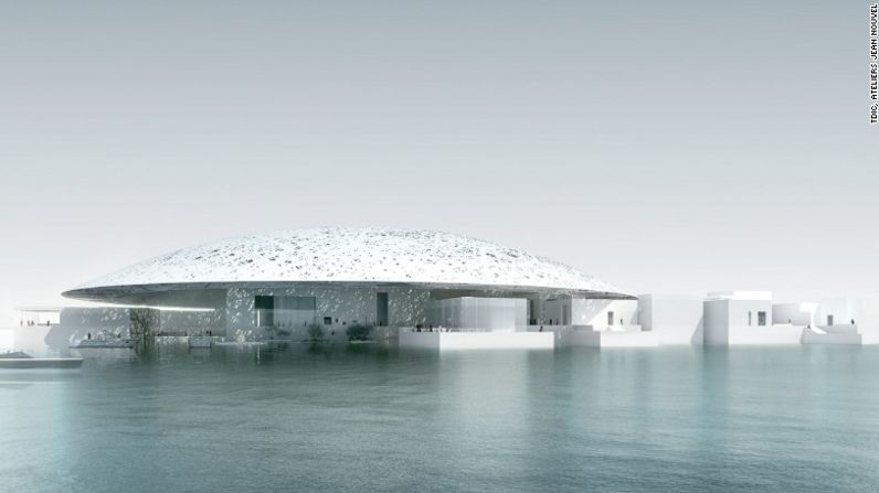 Aunque originalmente se planeó abrir el Museo Louvre de Abu Dhabi en el 2012, su esperada inauguración será en el 2017. Diseñado por el premiado Ateliers Jean Nouvel con un presupuesto de 653,4 millones de dólares, la sucursal del famoso museo parisino presenta curvas suaves y una fresca fachada blanca.