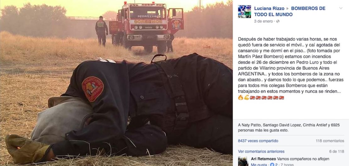 Crédito: Facebook / Bomberos de todo el mundo)