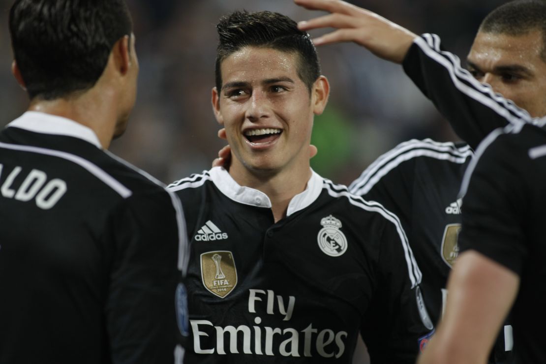 James Rodríguez durante la semifinal de la Liga de Campeones de la UEFA contra la Juventus el 5 de mayo del 2015 en Turín, Italia.