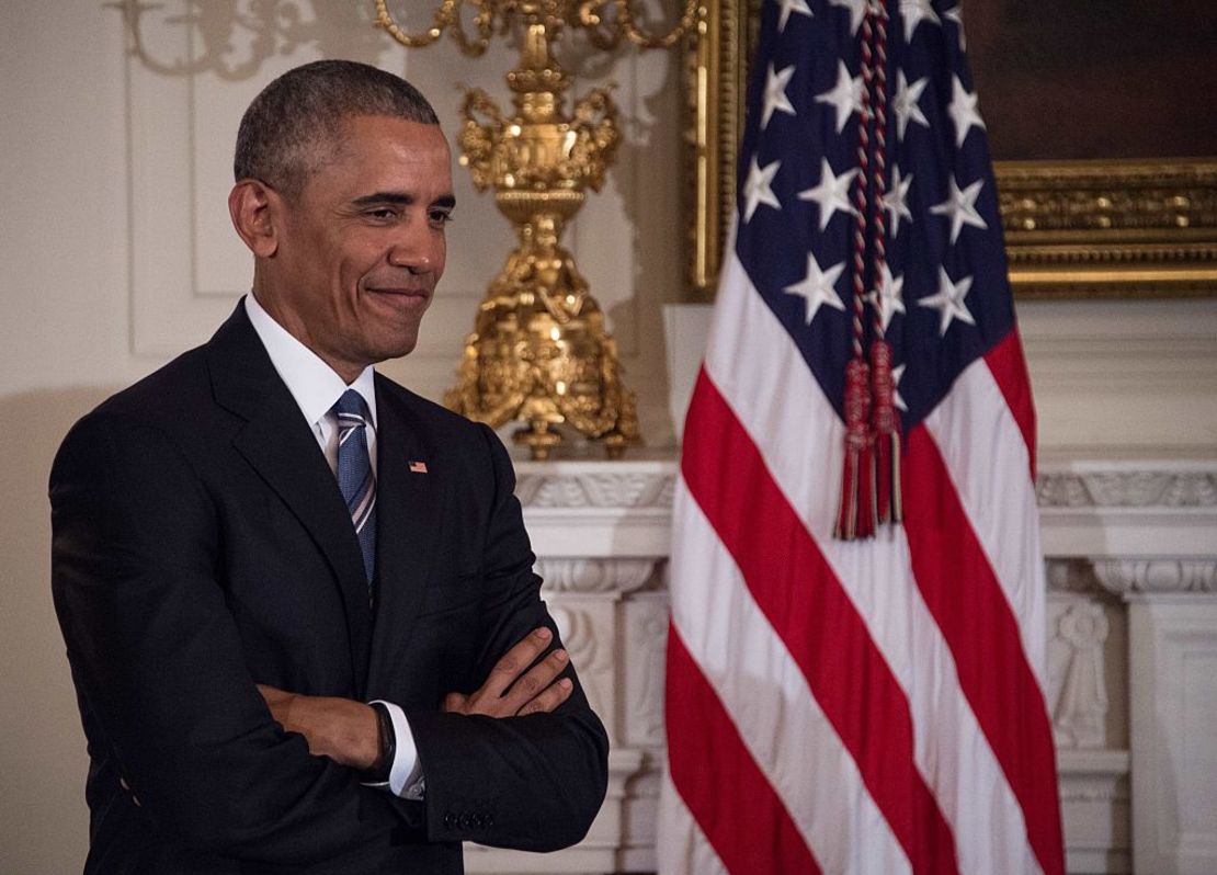 El presidente Barack Obama durante el tributo que le rindió al vicepresidente Joe Biden en la Casa Blanca el pasado 12 de enero de 2017 cuando le entregó la Medalla de la Libertad.