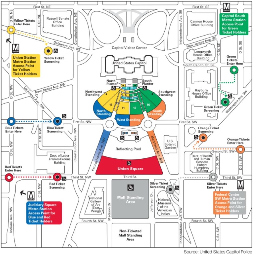 Mapa de las restricciones en las calles de Washington